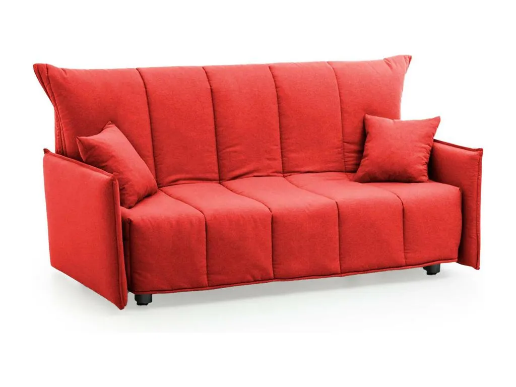 Sofá Cama Decounico Sofá de 3 plazas Made in Italy Sofá de salón con apertura para carrito de tejido acolchado con reposabrazos estándar