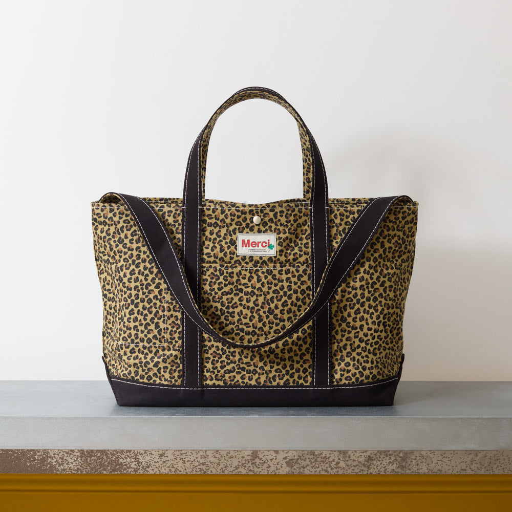 Merci - Cabas Candide en coton XL - Leopard