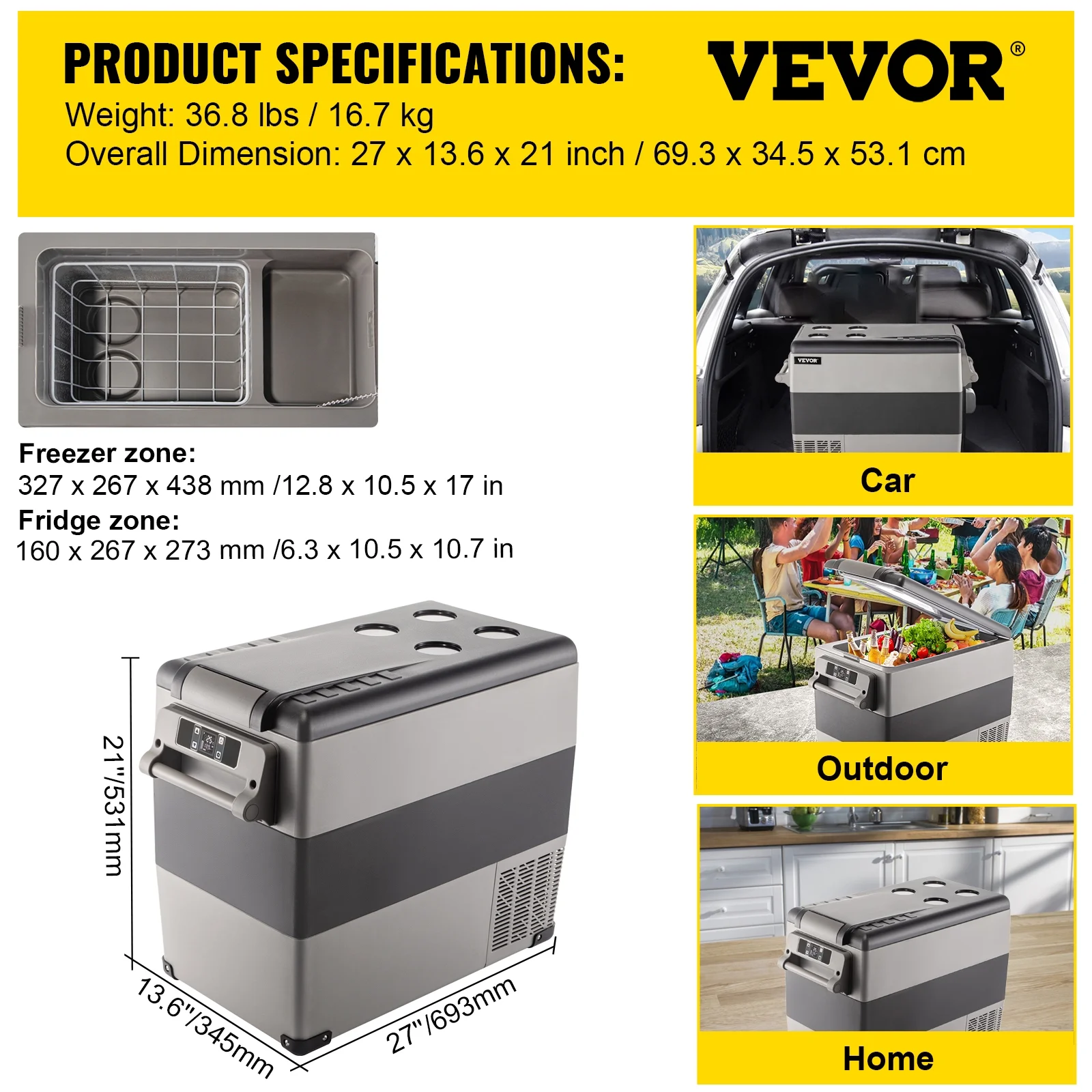 BENTISM 22L Portable Car Refrigerator, 23 Quart RV Fridge, 12/24V DC & 110-240V AC Vehicle Car Truck Boat Mini Electric Cooler for Driving Travel Fishing Outdoor and Home Use - Image 27