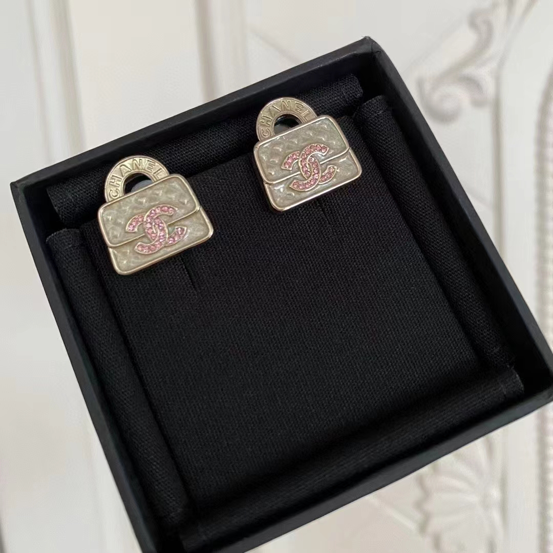 Chanel Pink Double C Lock Earrings - Original Replica Club