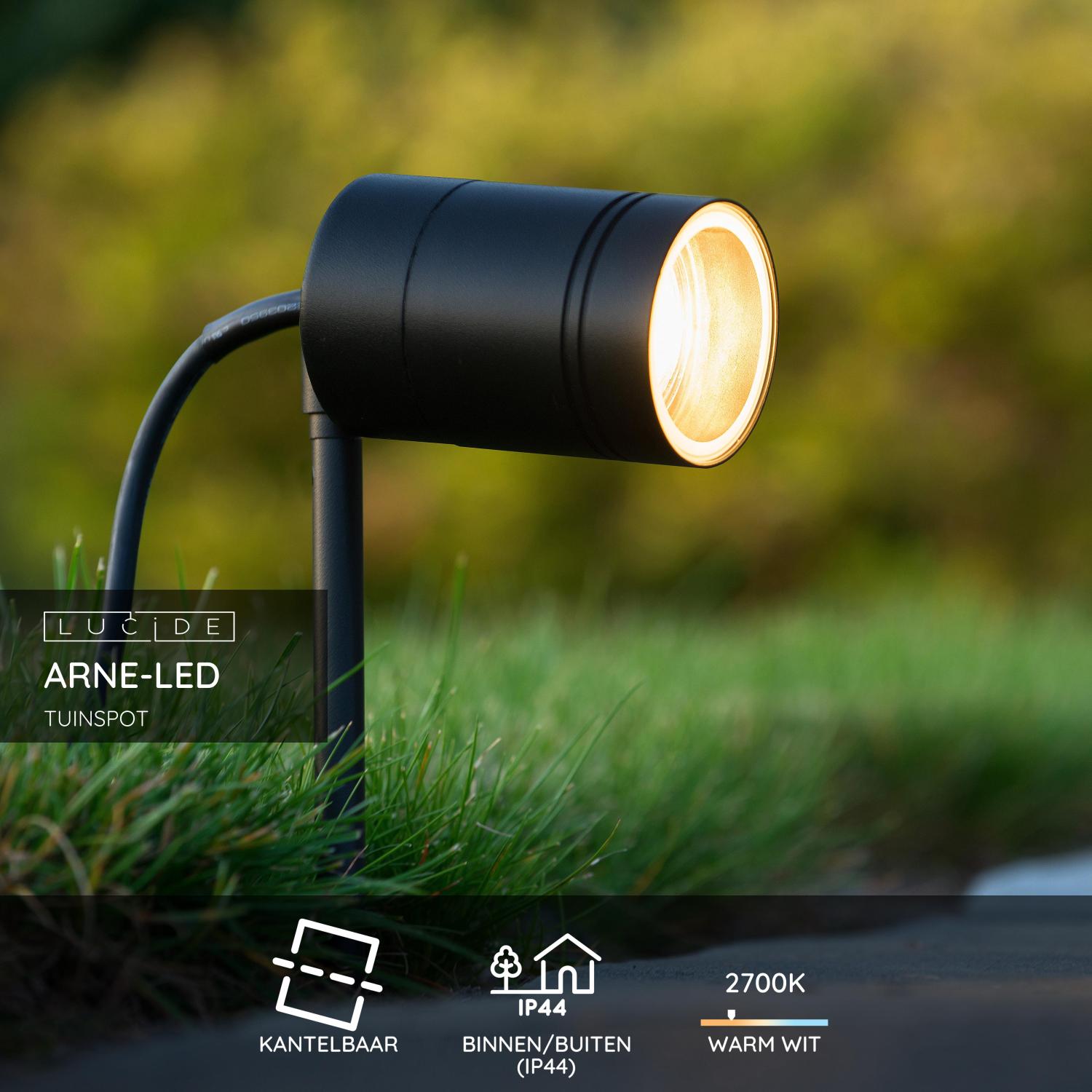 Lucide ARNE-LED Tuinspot - Zwart