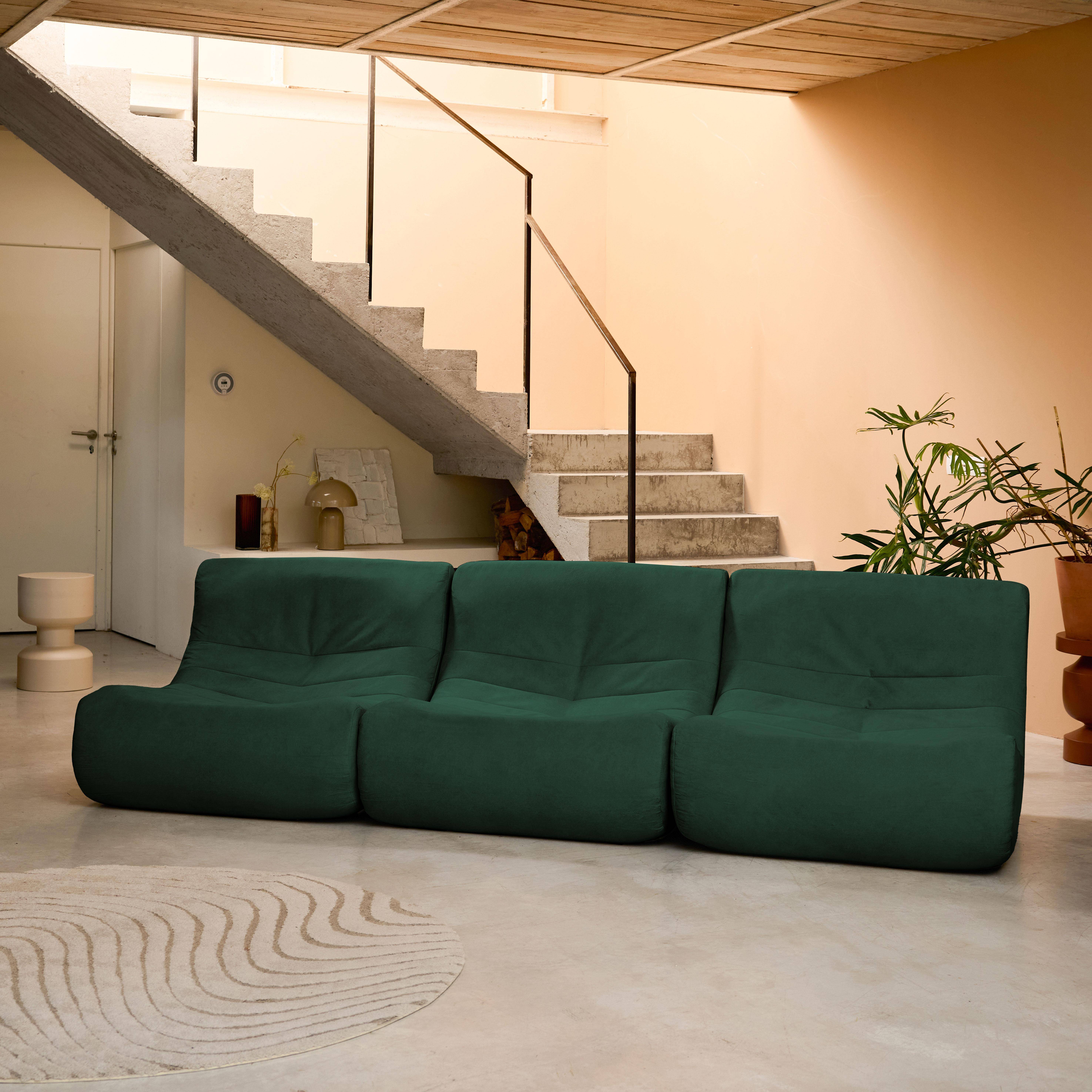 Sokol terciopelo - Sofá modular de terciopelo, 3 plazas