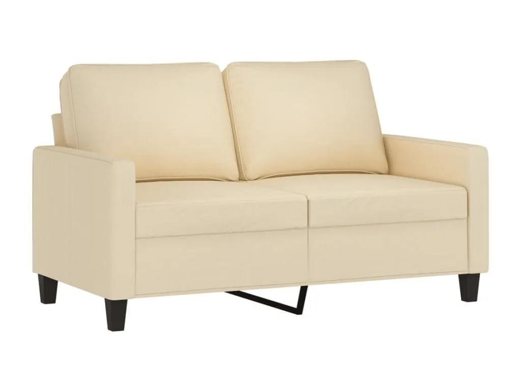Sofá de 2 plazas de tela color crema 120 cm