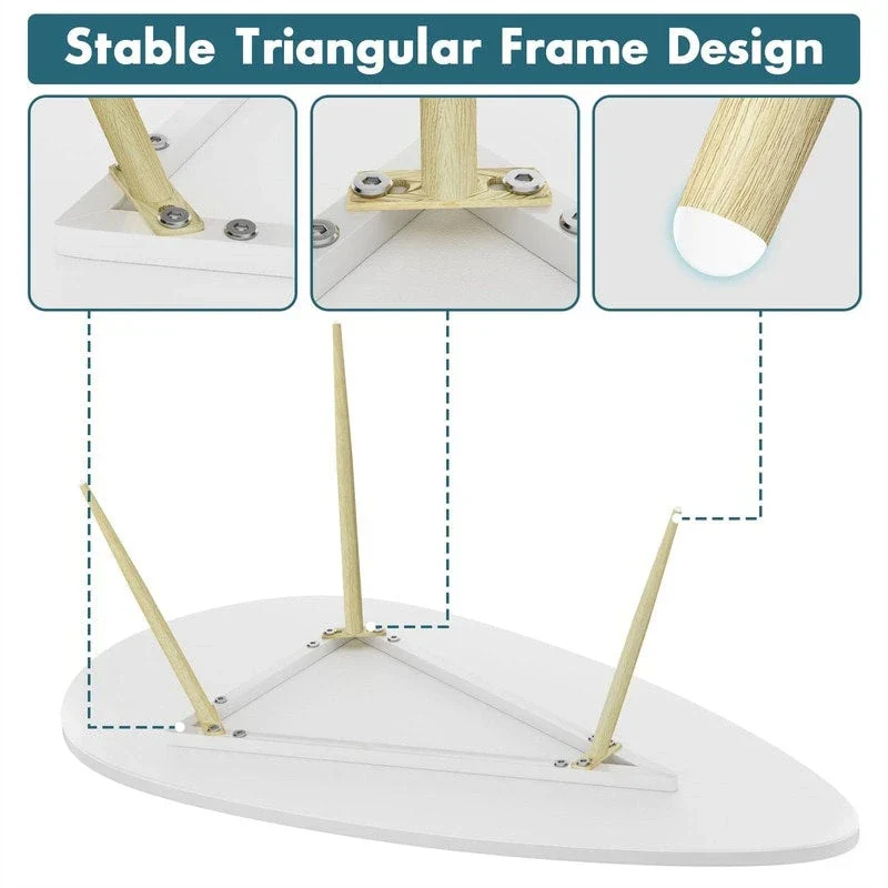 Unique Oval Coffee Table for Small Spaces - Dimensions: 22.2D x 42.5W x 17.1H