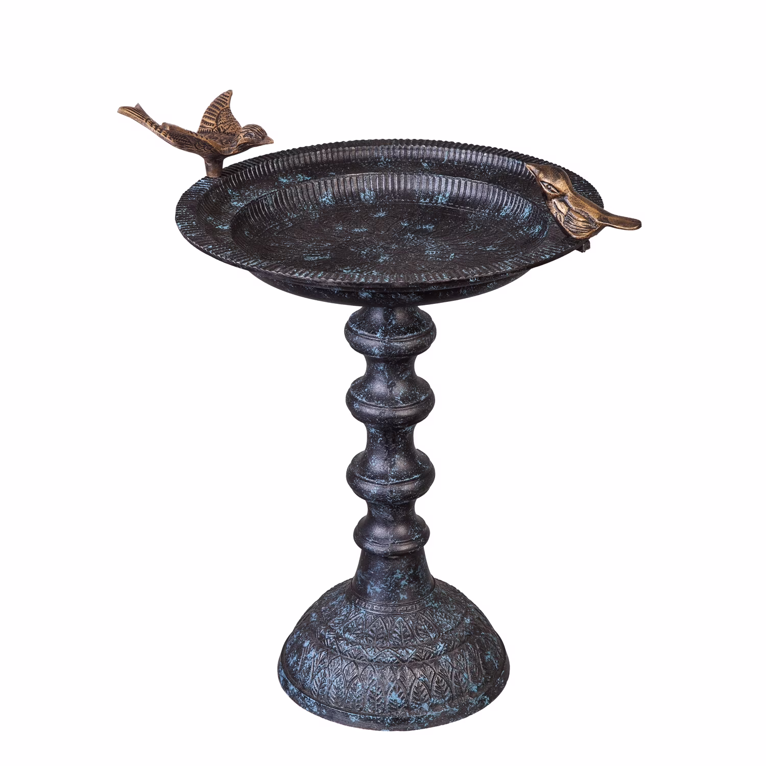 Evergreen Garden Cast Metal Bird Bath on Pedestal 20 x 19 x 15 Inches - image 1