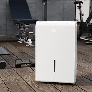 hOmeLabs 50 Pint ehumidifier with Pump with auto shut-off, auto restart, power delay, 24-hour timer