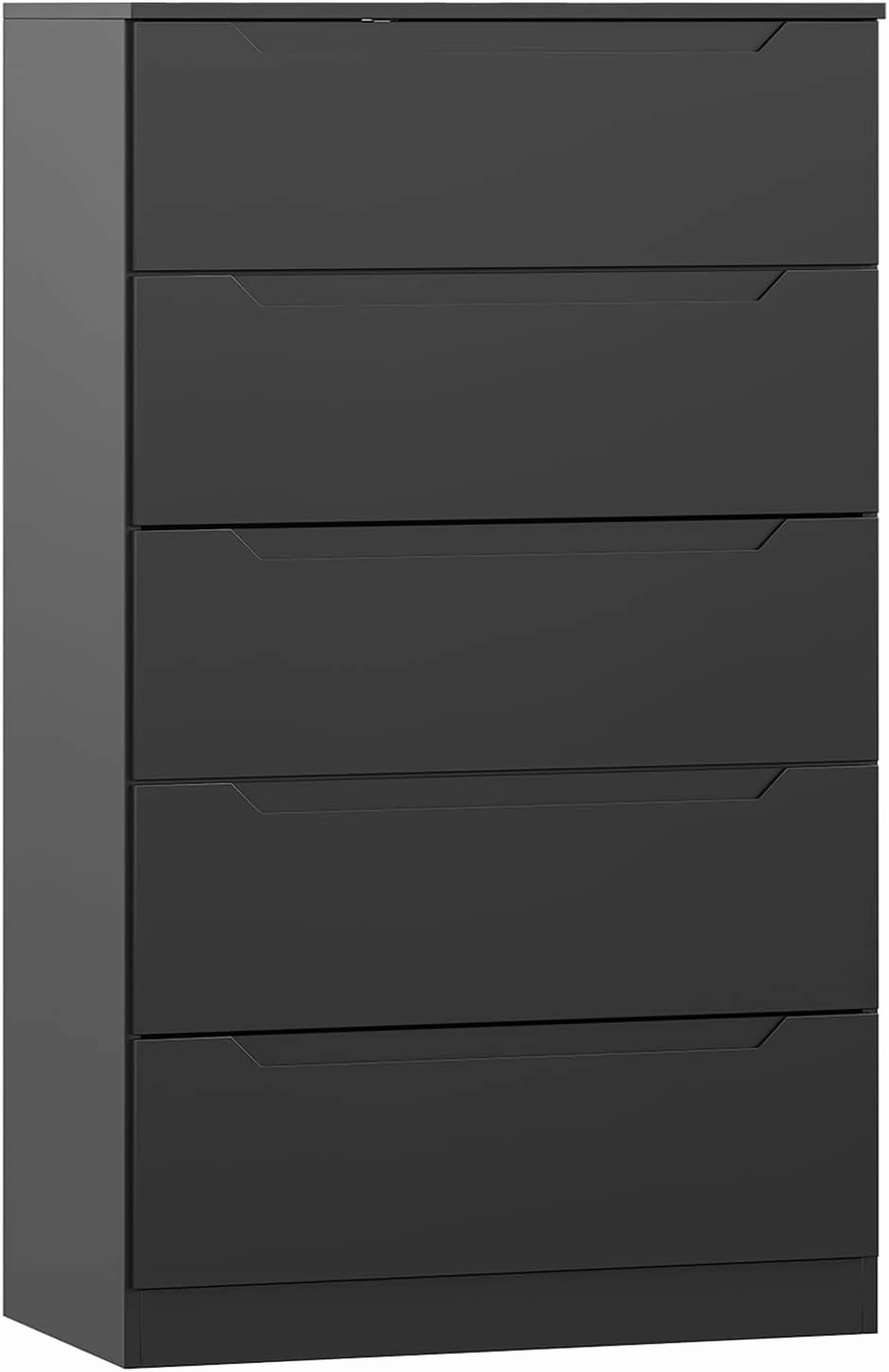 Winkalon Vertical 5 Drawer Dresser, Wood Storage Cabinet with Upgraded Stable Base for Bedroom Living Room, Black - Image 8