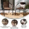Emma + Oliver Indoor/Outdoor Stacking Rattan Restaurant Patio Chairs, Set of 2, Gray - Image 25