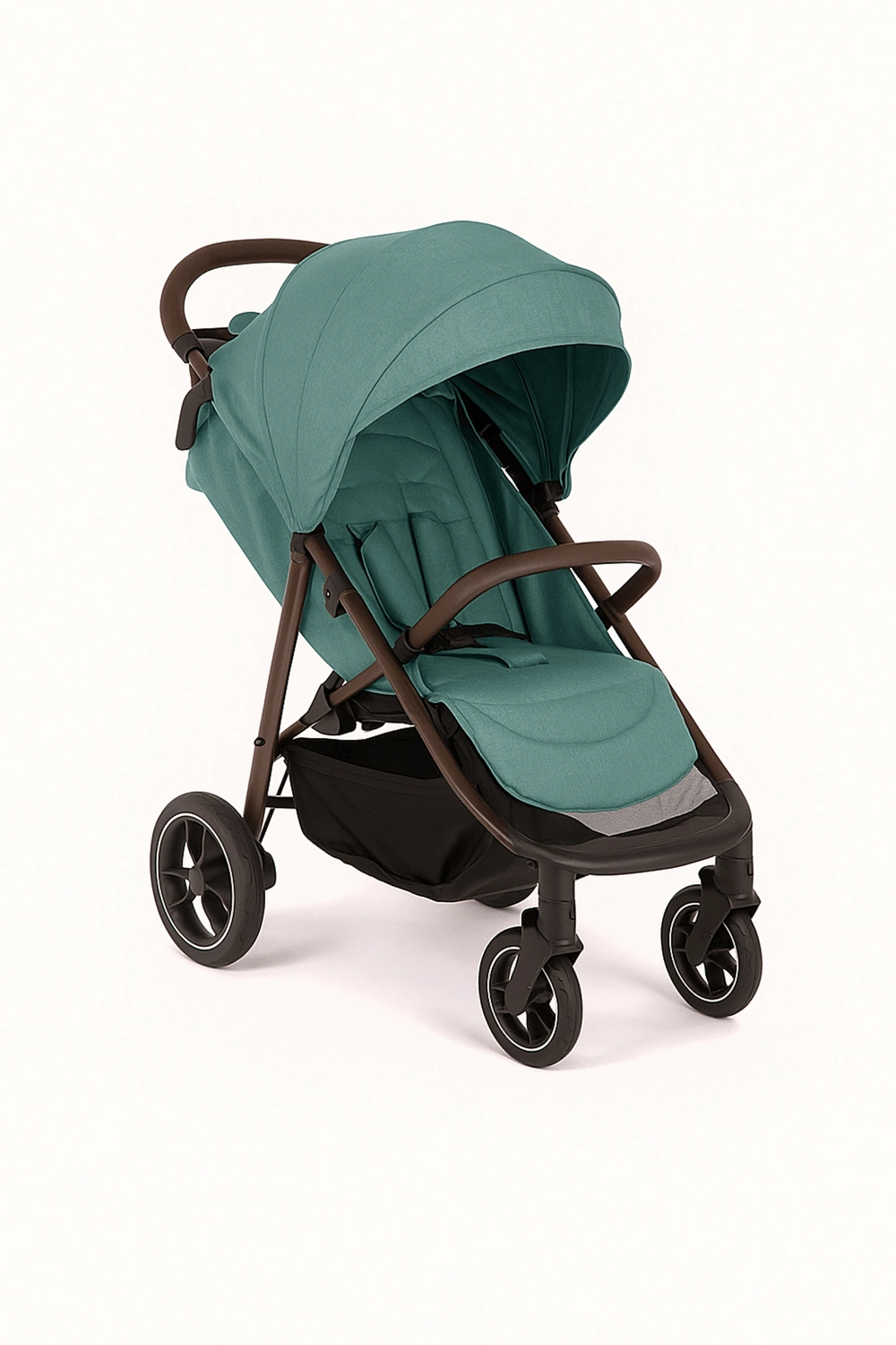 Cochecito de bebé, carrito plegable con respaldo ajustable en 4 posiciones y arnés de seguridad, hasta 22 kg, color verde menta, apto para 0 - 48 meses
