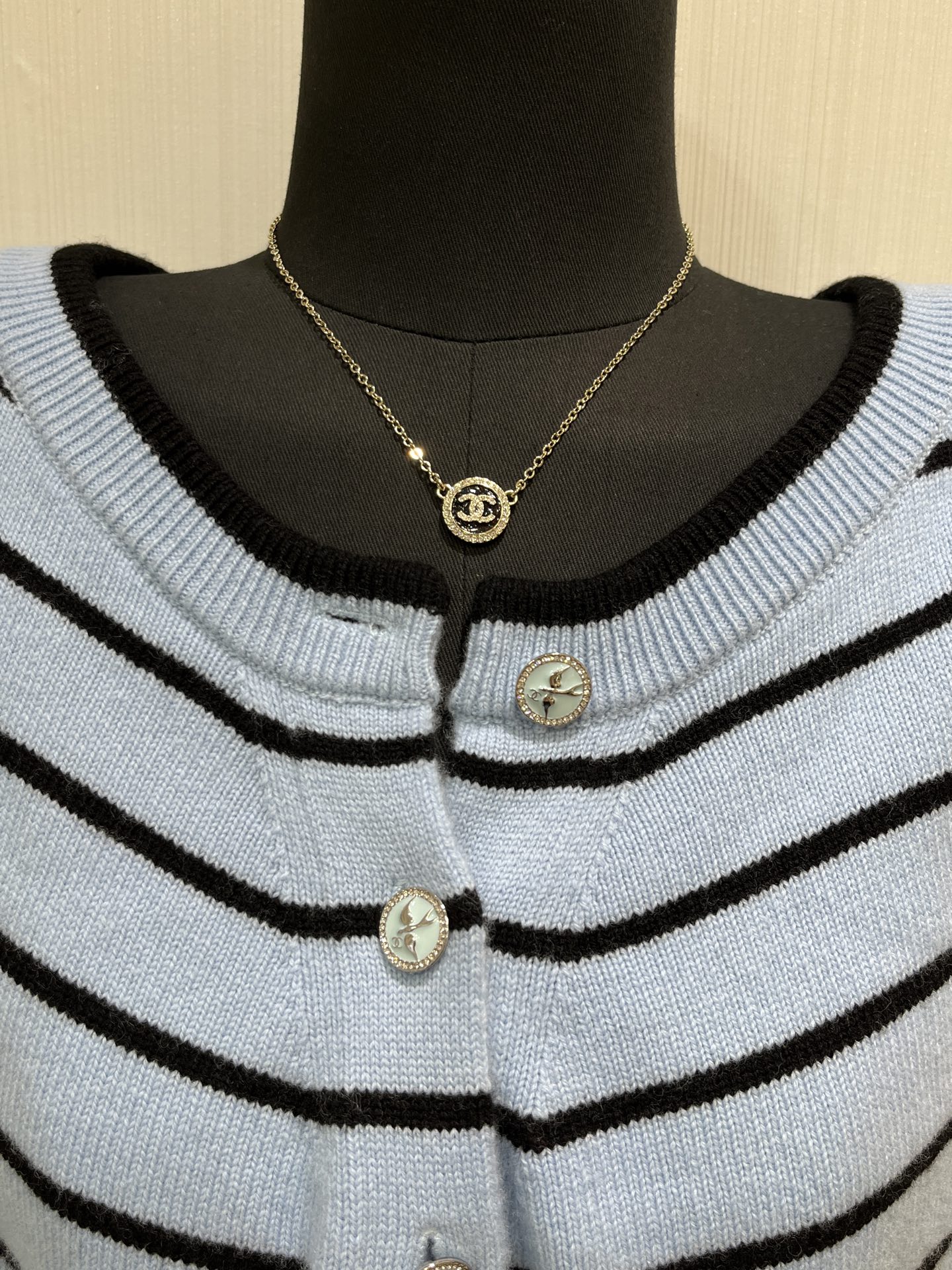 Chanel Diamond CC Round Pendant Necklace - Original Replica Club