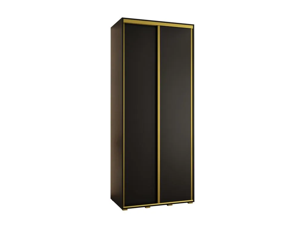 ARMARIO Kavehomedeco 1 DE PUERTAS CORREDERAS 235.2/120/45 2 puertas (Negro/Negro/Oro) MWSI02525