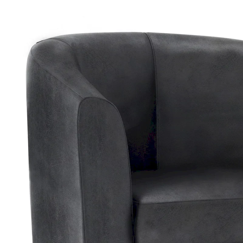 Modern Tub Accent Chair with Upholstered Seat and Wooden Legs