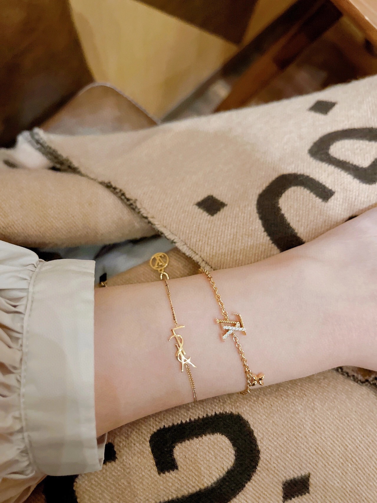 Louis Vuitton Diamond LV Letters Bracelet - Original Replica Club