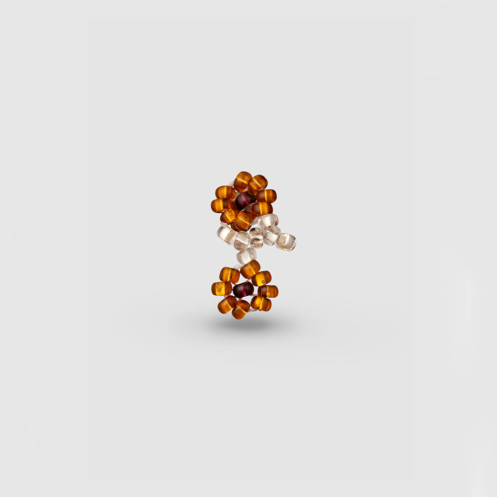 Pura Utz - Boucles d'oreilles Ear Stick Fleur - Marron