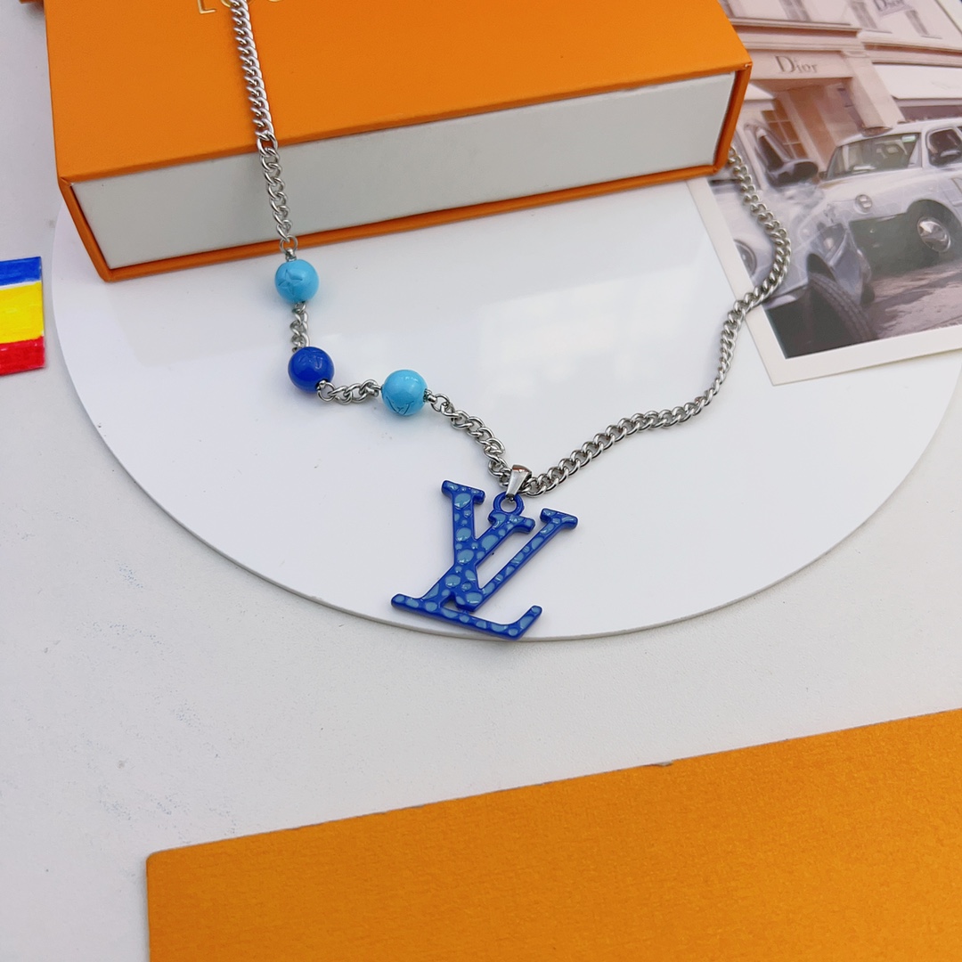 Louis Vuitton Pumpkin LV Monogram Pendant Necklace - Original Replica Club