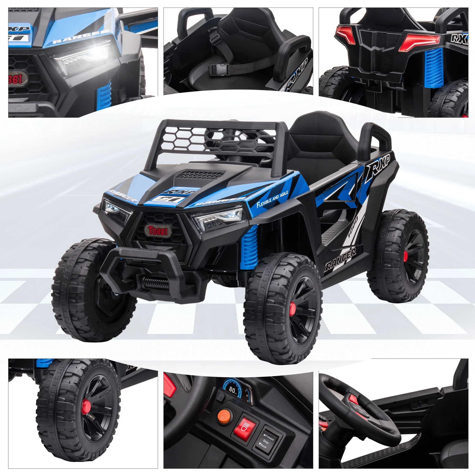 TOBBI 12V Kids Electric off-Road UTV Truck Car Battery Powered Ride on Toys for Girls with LED Headlights, Music, Horn - Image 22