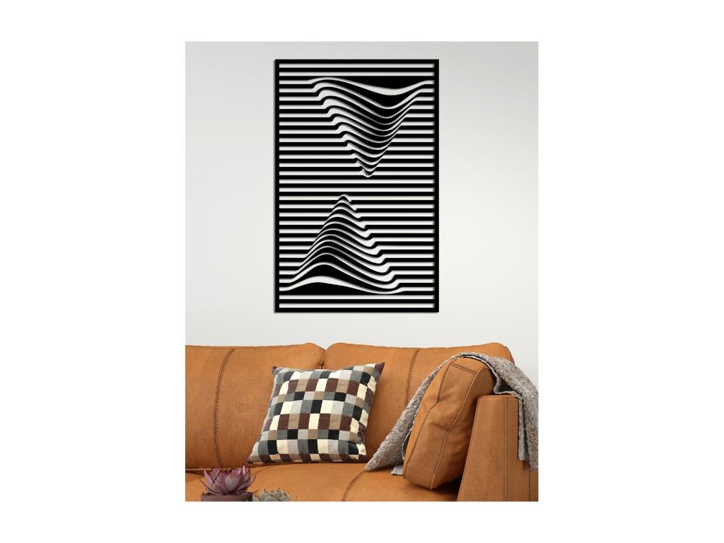 Decoración de Metal Triángulos, Negro, 50x3x77 cm, Casaplu
