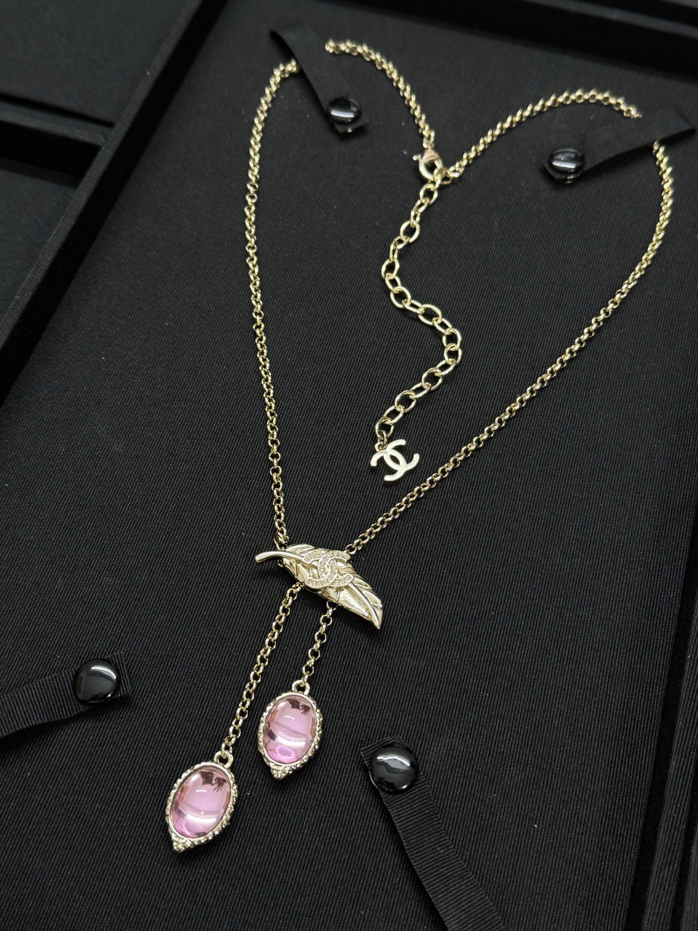 Chanel Feather Pink Diamond Tassel Pendant Necklace - Original Replica Club