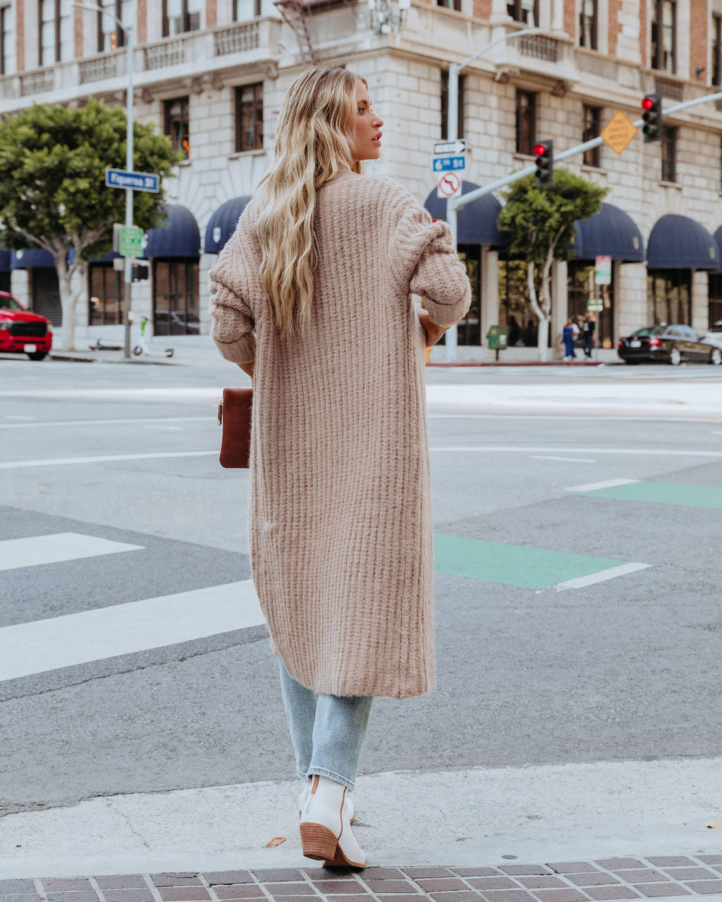 Hillary Knit Duster Cardigan - Beige - Se7enfashion