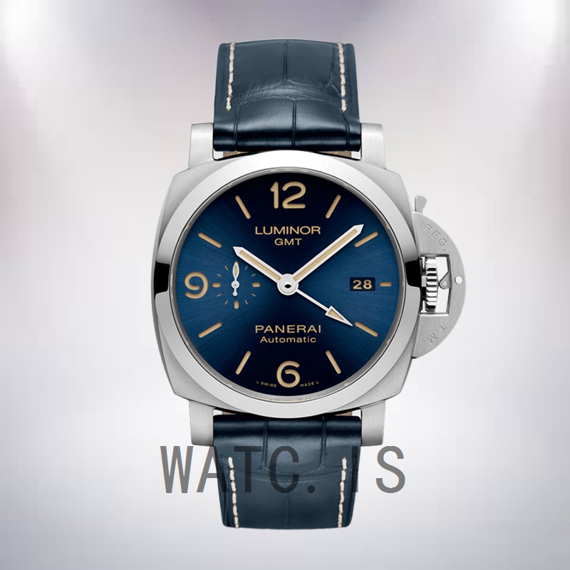 Panerai Luminor GMT PAM01033 Men's 44mm Leather Strap Blue Dial