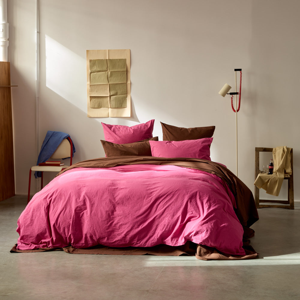 Housse de couette en percale de coton - Rose Club
