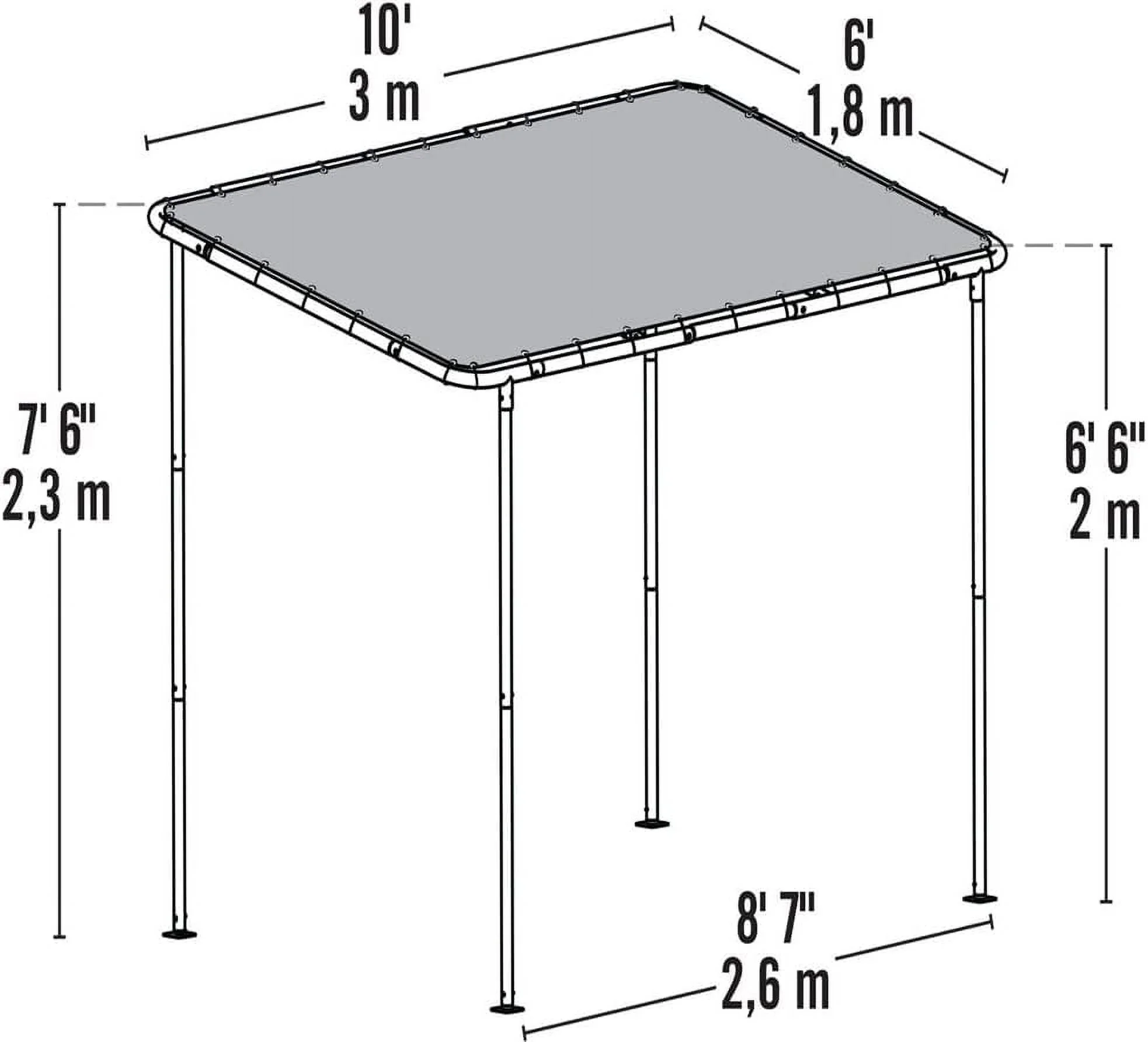 ShelterLogic 10' x 6' Outdoor Solano Canopy, Water-Resistant - Image 3