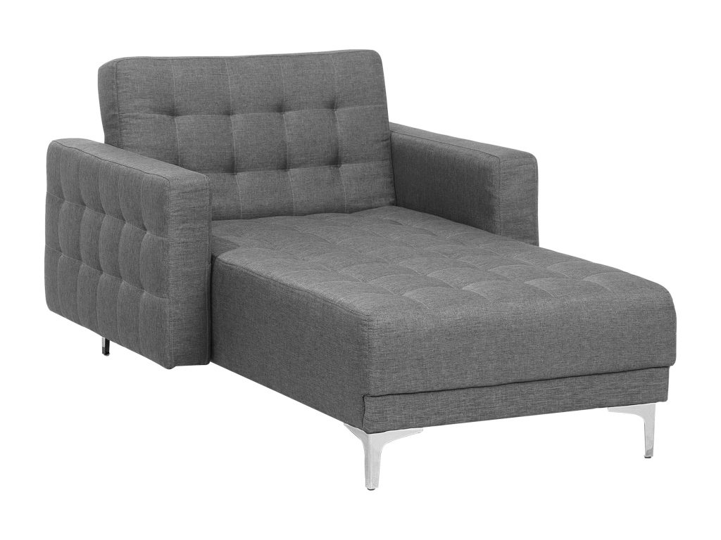 Chaise longue de poliéster gris claro/plateado ABERDEEN