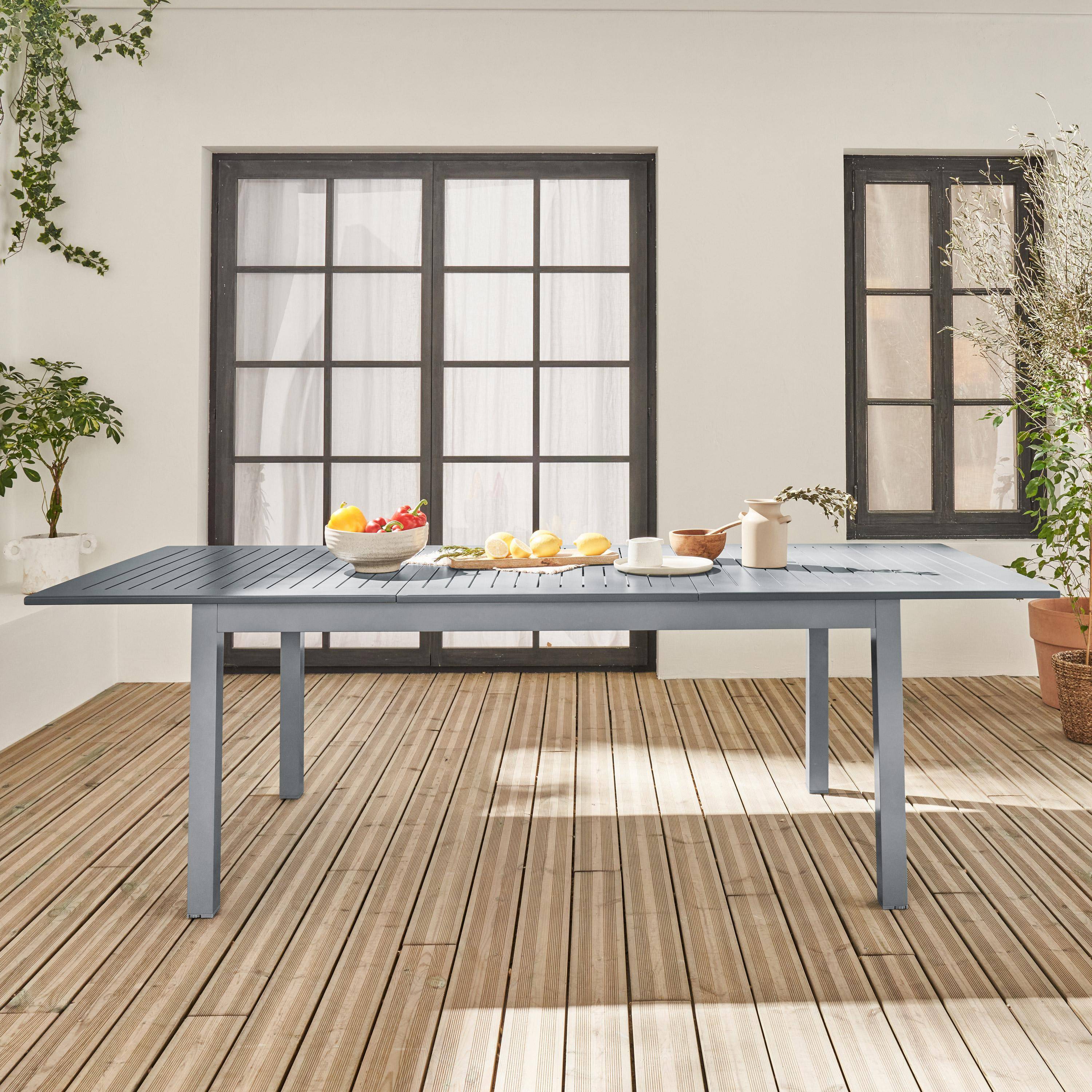 Chicago 245cm - Mesa de jardín extensible de aluminio de 8 plazas