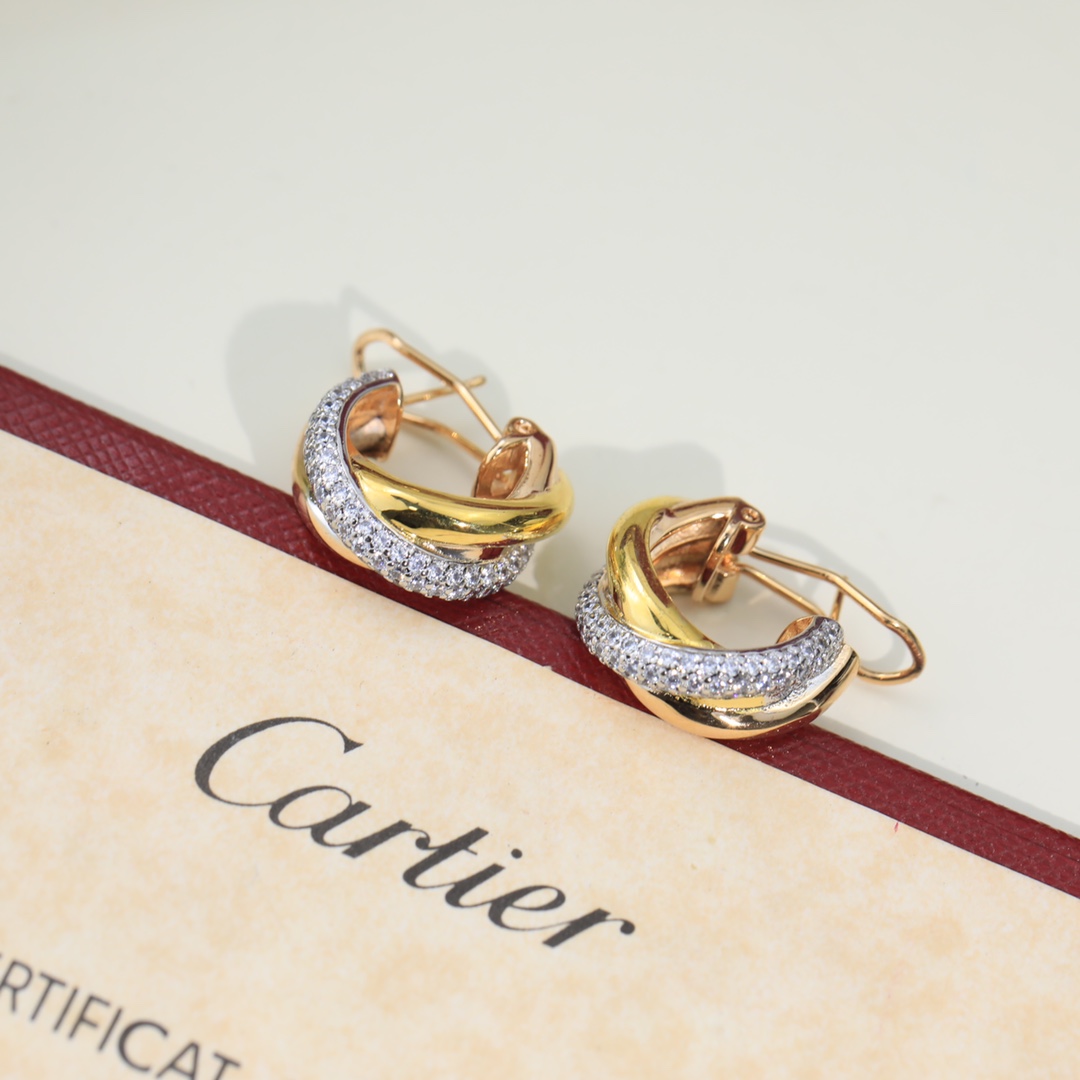 Cartier Mixed 3 Metal Color Trinity Earrings - Original Replica Club