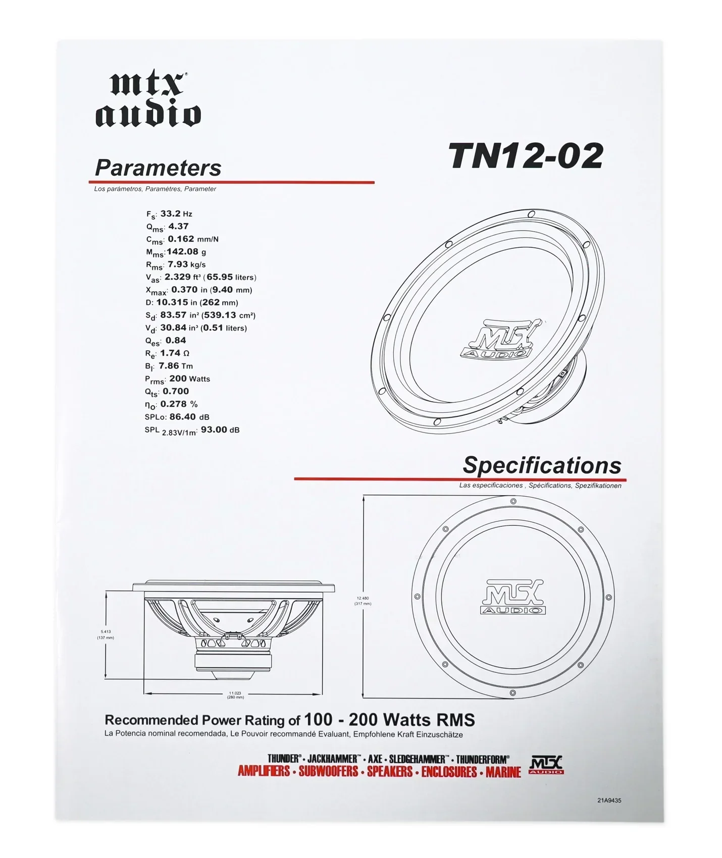 MTX Terminator TN12-02 12" 400 Watt Car Audio Subwoofer With Rockville RS12 Sealed Enclosure - Image 7 MTX Terminator TN12-02 12" 400 Watt Car Audio Subwoofer With Rockville RS12 Sealed Enclosure - Image 7