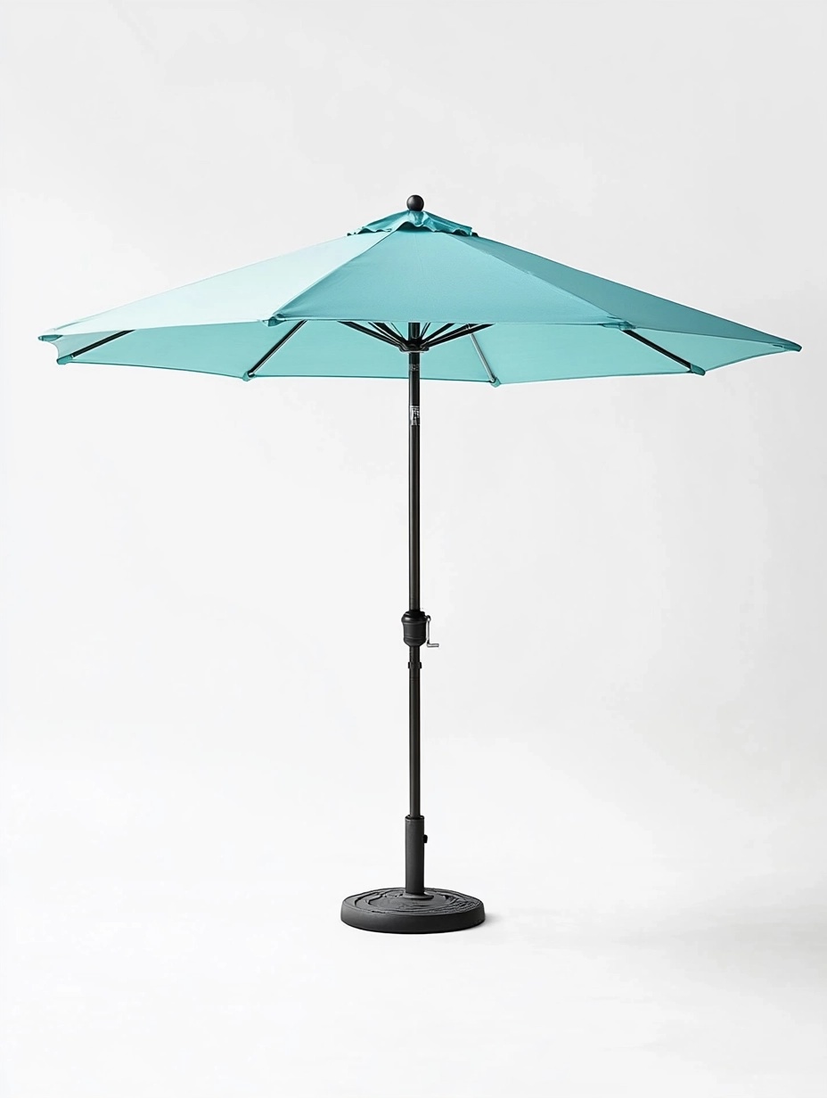 Parasol de jardín azul turquesa 300 cm aluminio con base