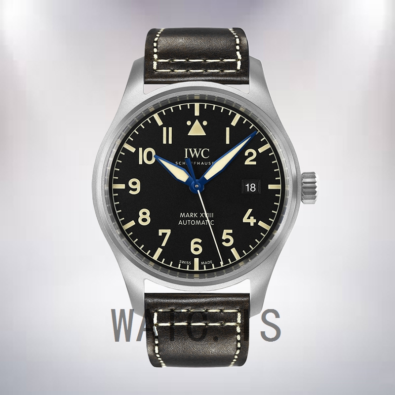 IWC Pilot IW327006 43mm/40mm Men's Grey-tone Leather Strap
