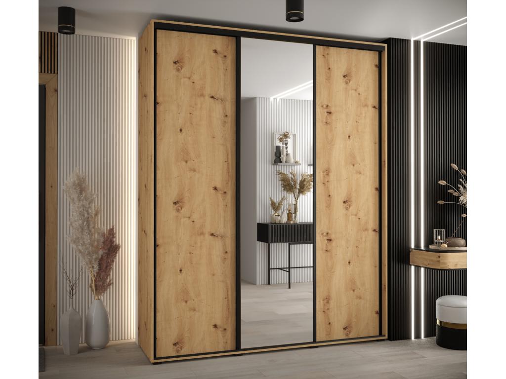 ARMARIO Hominor 3 DE PUERTAS CORREDERAS 235 - 2/190/45 3 puertas Artisan/Artisan/Negro
