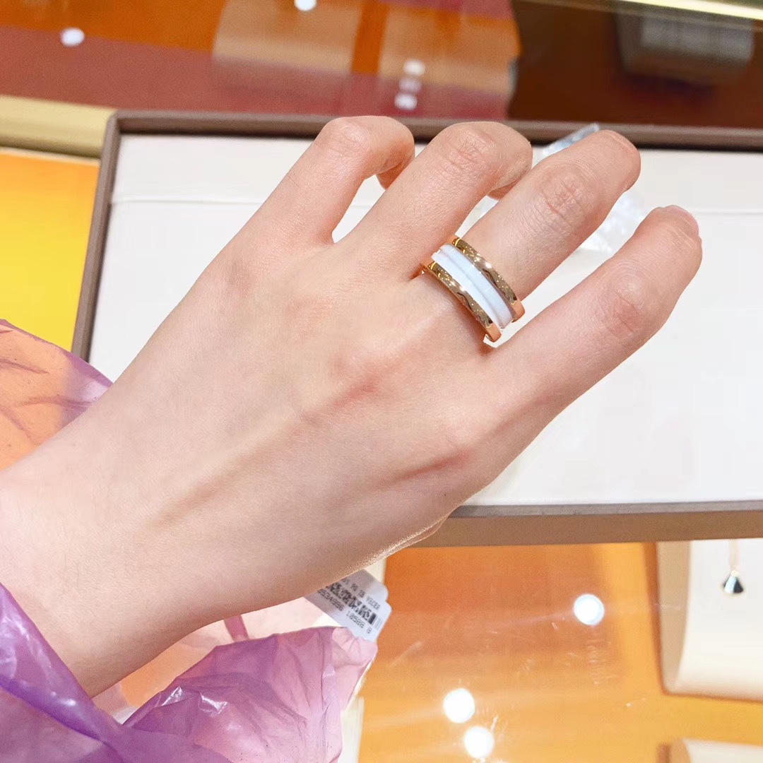 Bvlgari Rose Gold and White B.zero1 Ring - Original Replica Club