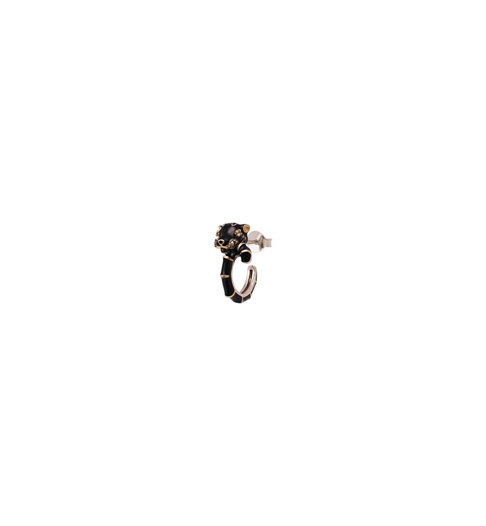 Single Black Panther Hoop Earring