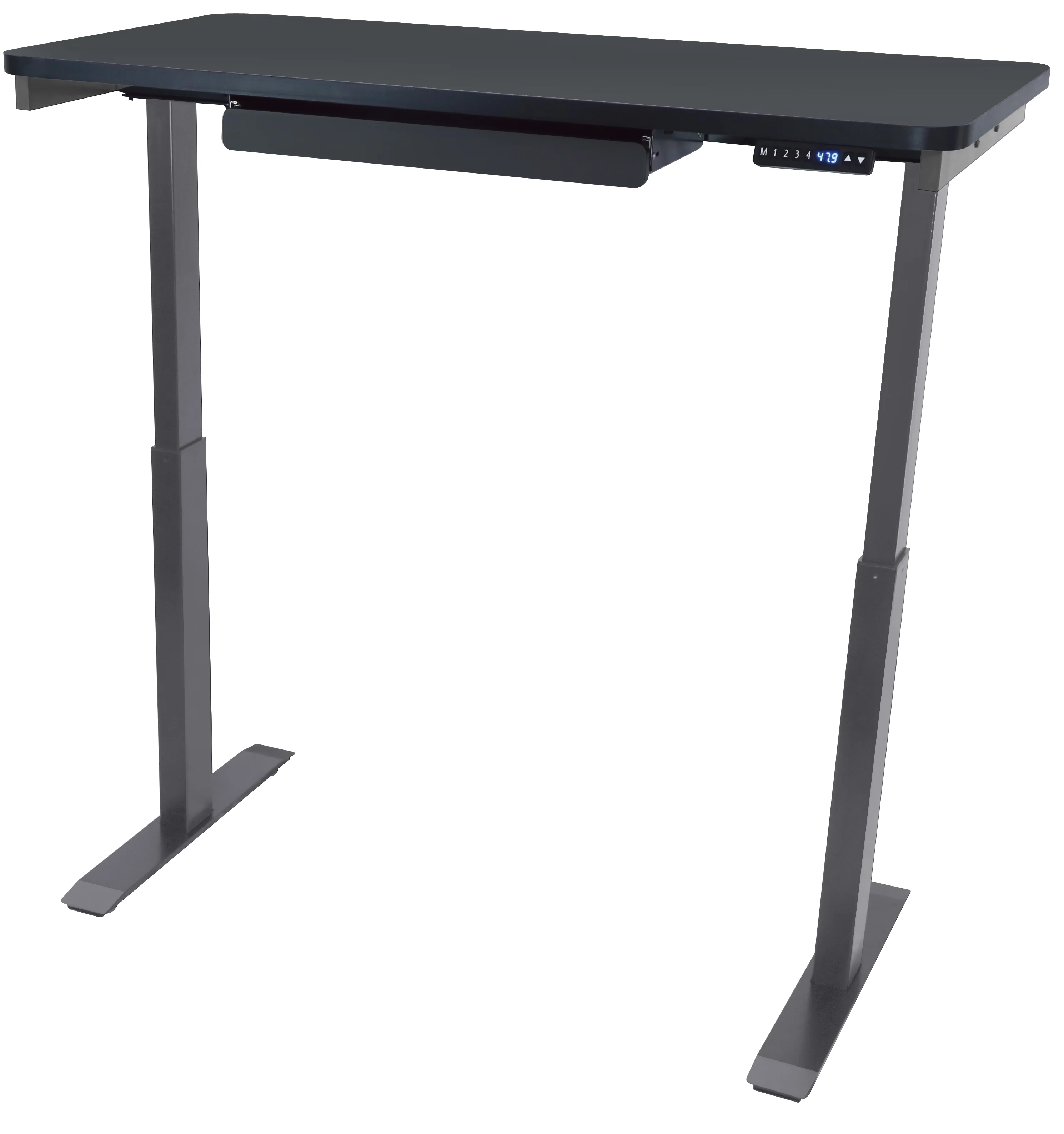 Motionwise Black Electric Height Adjustable Standing Desk, 24?x48", Height Adjustable 28"-48" with 4 pre-set height adjustments and USB Charge Port, Multiple Colors - Image 8