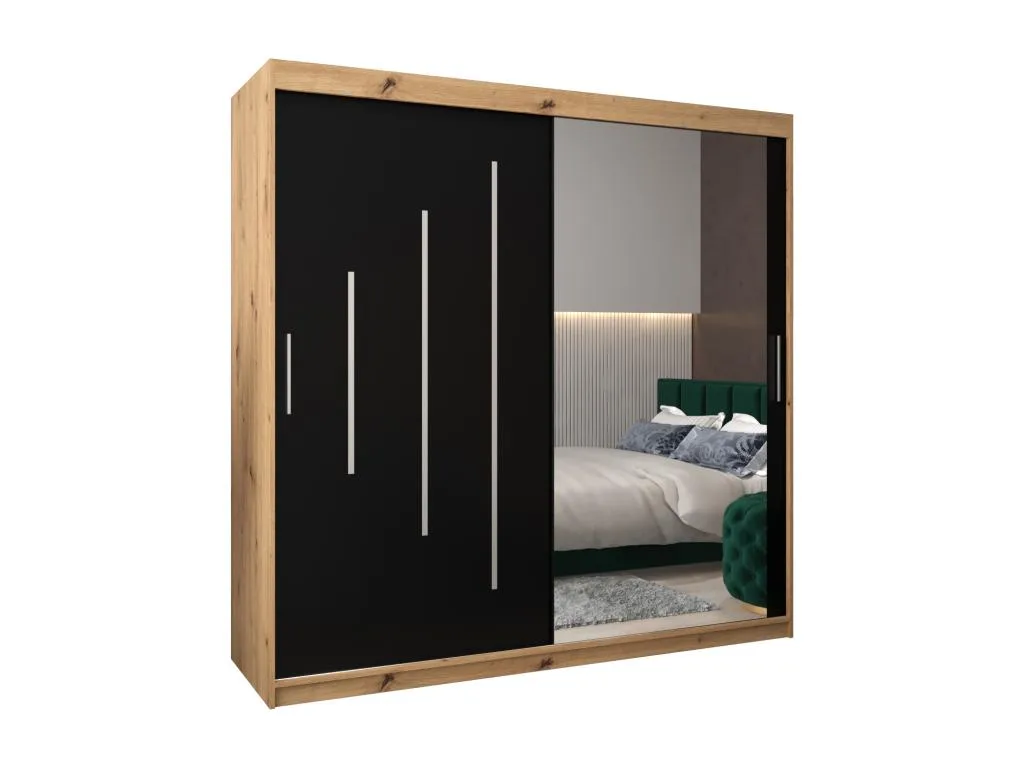 ARMARIO Kavehomedeco 2 DE PUERTAS CORREDERAS 200/200/62 2 puertas (artisan/negro) 27870YRCG