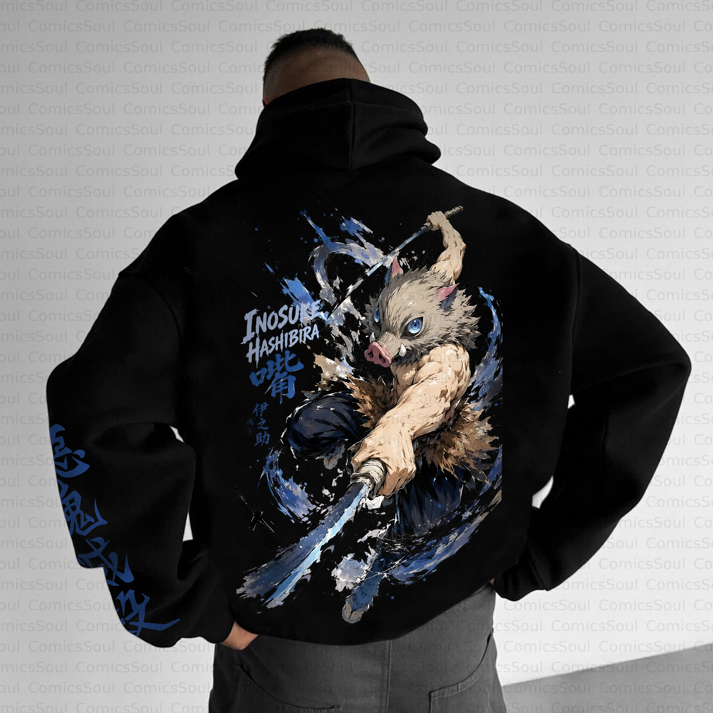 Unisex Anime Inspired Vintage Plush Hoodie 3051045 TeeThreads Sustain the Scene with Custom Apparel