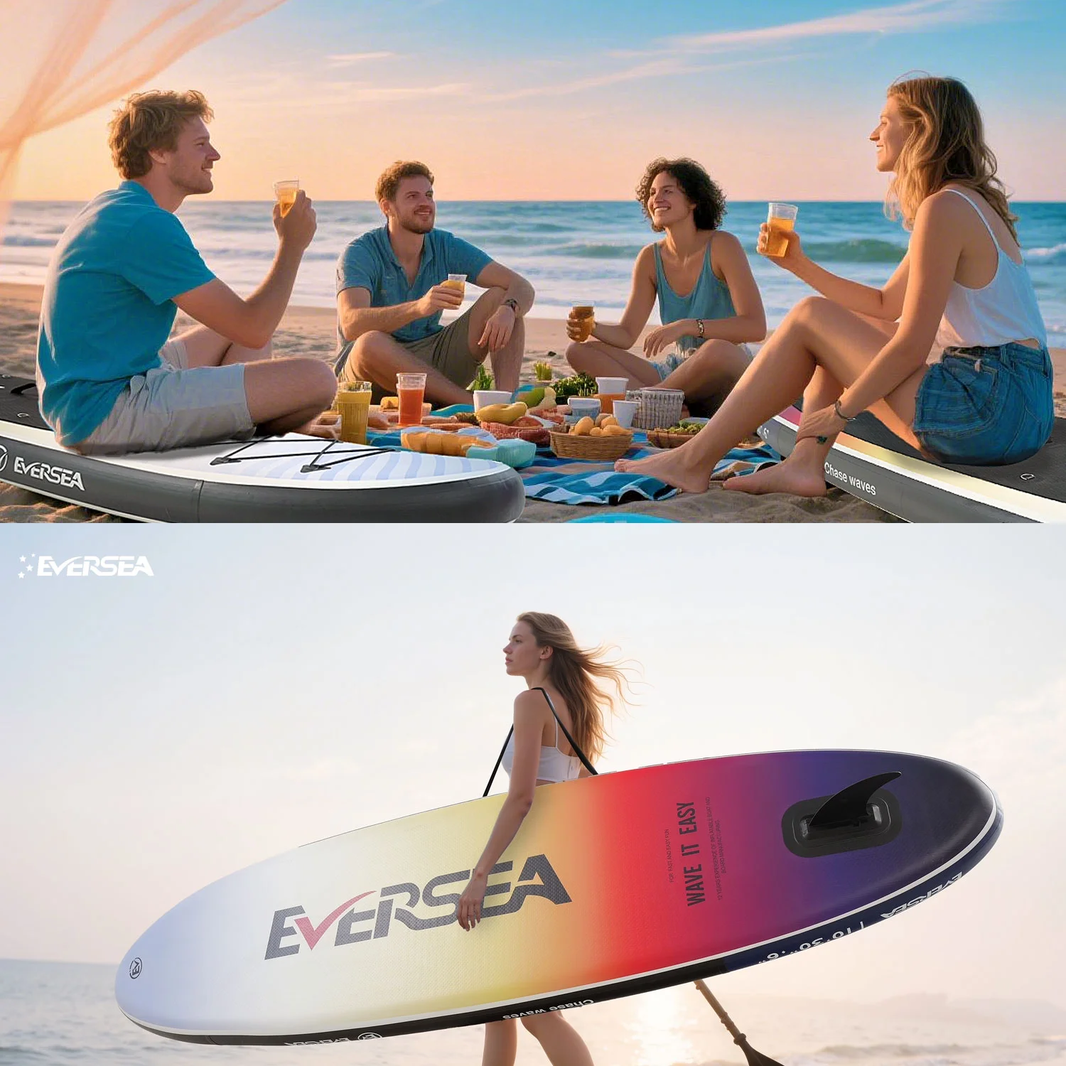 MSEASFREE 10' Inflatable Stand up Paddle Board,with Premium SUP Paddle Board Accessories,Non-Slip Comfort Deck for Youth & Adults - Image 11
