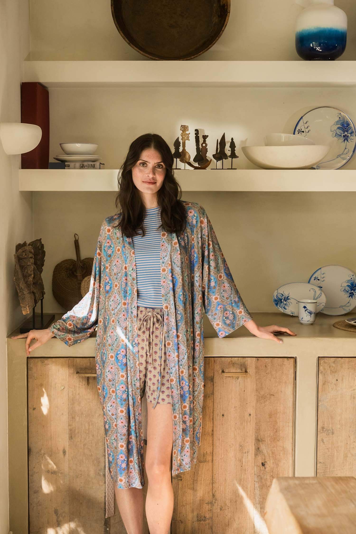 Naomi Kimono Ornamento Blue