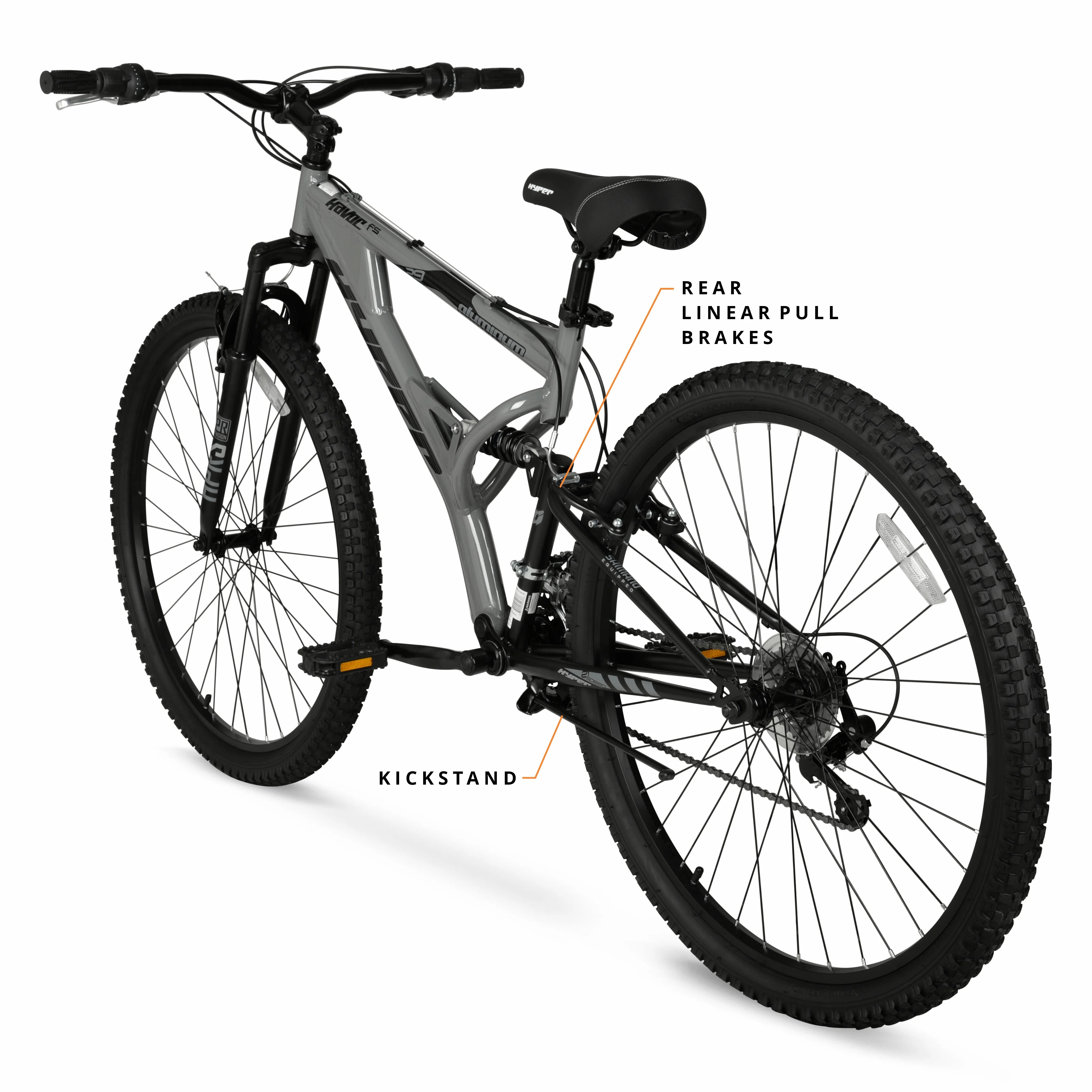 Hyper Bicycles 29" Men's Havoc Mountain Bike, Gray - Image 4