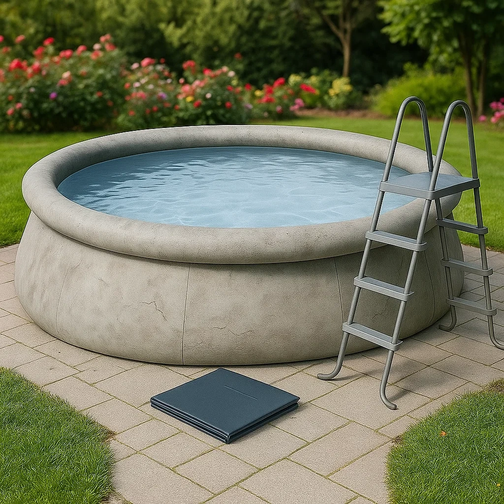 Piscina desmontable 300x75 cm, gris con filtro egSjlIzS46lS