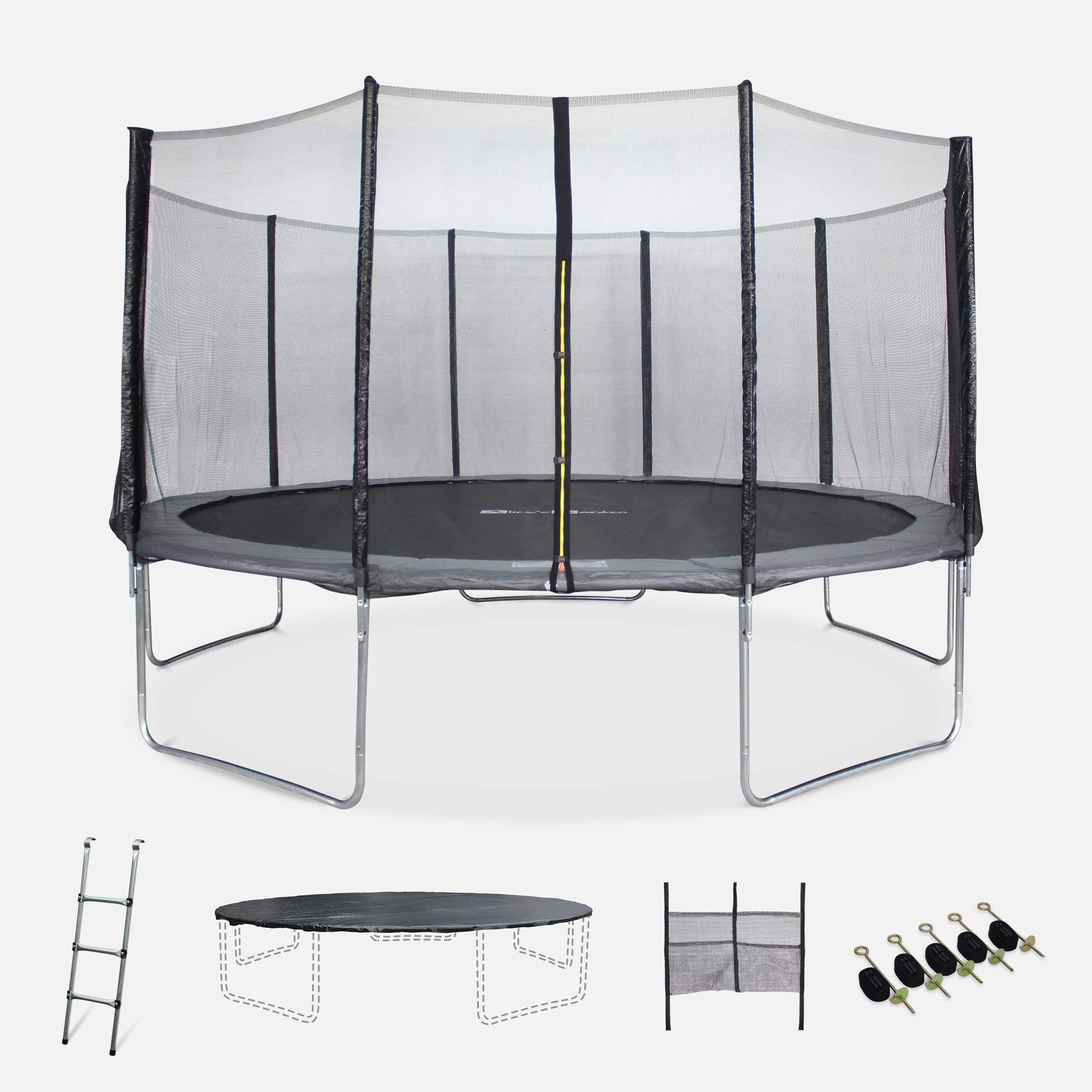 Neptune XXL - Cama elástica con red exterior y accesorios, 460cm