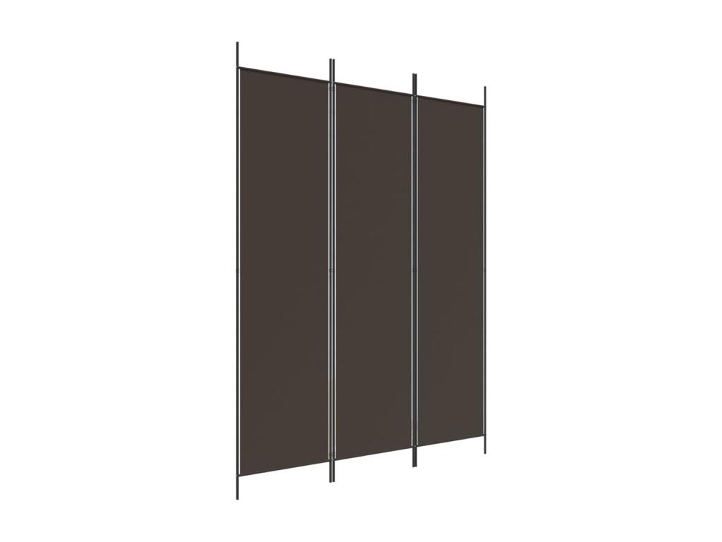 Biombo divisor de 3 paneles de tela marrón 150x200 cm
