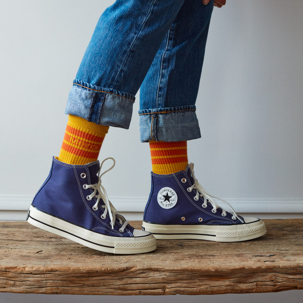 Merci - Chaussettes à rayures - Jaune