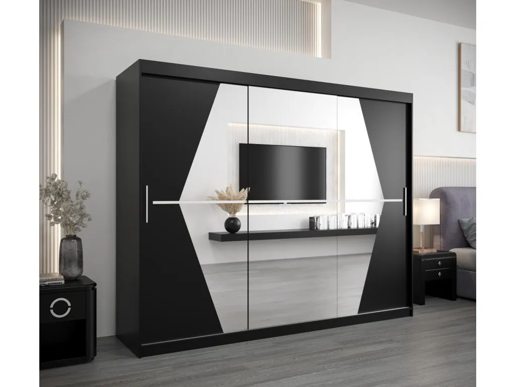 Armario Decoesp de puertas correderas 200/250/62 3 puertas (negro/negro) RHZH76291