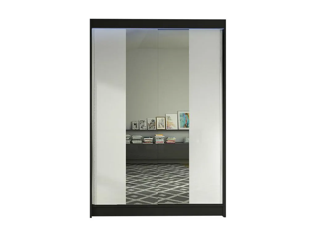 Armario Luxmbls 148 Negro | Blanco 200x120x58cm Puertas de armario - Correderas ZMQT70318
