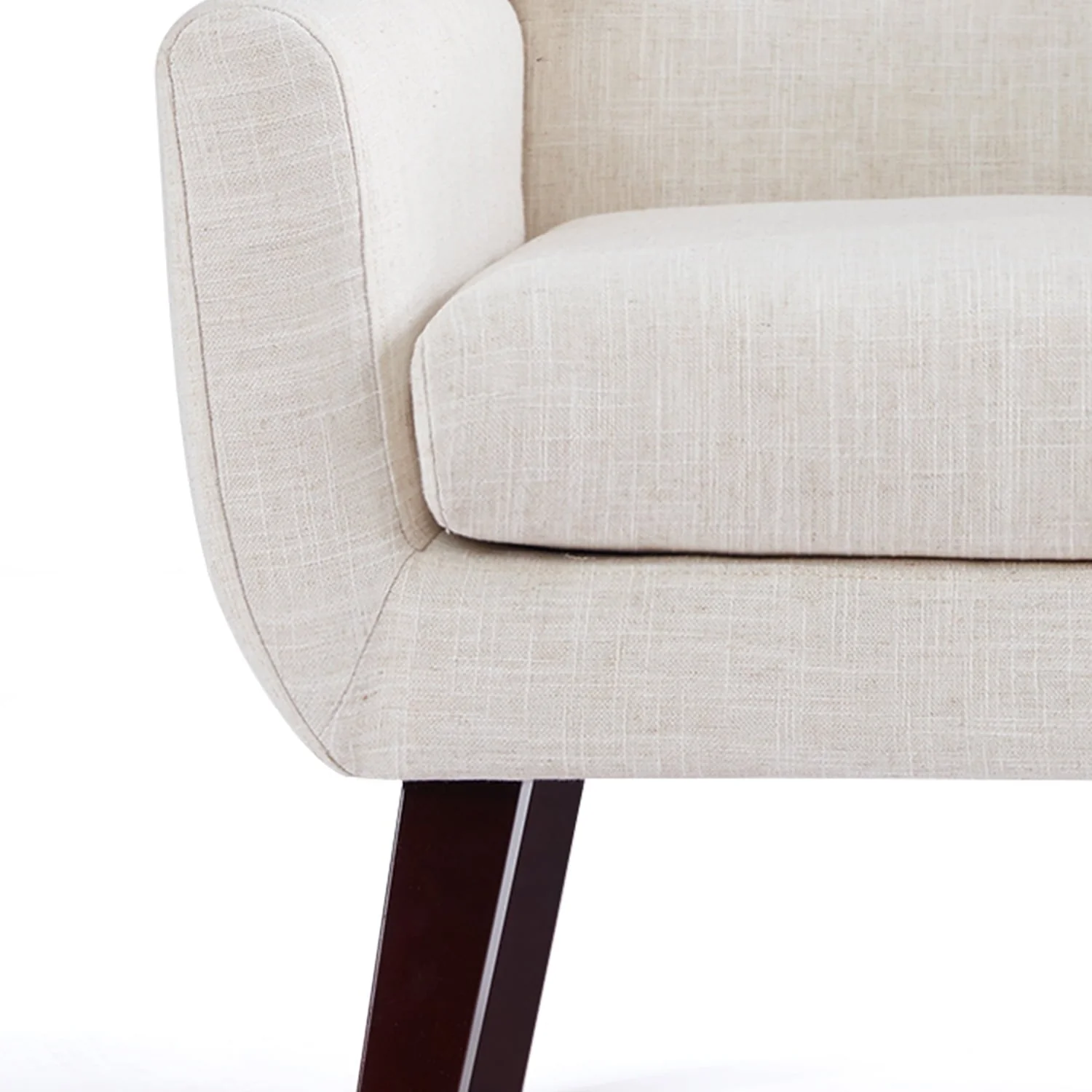 HUIMO Accent Chair, Button-Tufted Upholstered Living Room Chairs, Mid Century Modern Comfy Reading Chairs for Bedroom, Living Room, Beige - Image 7