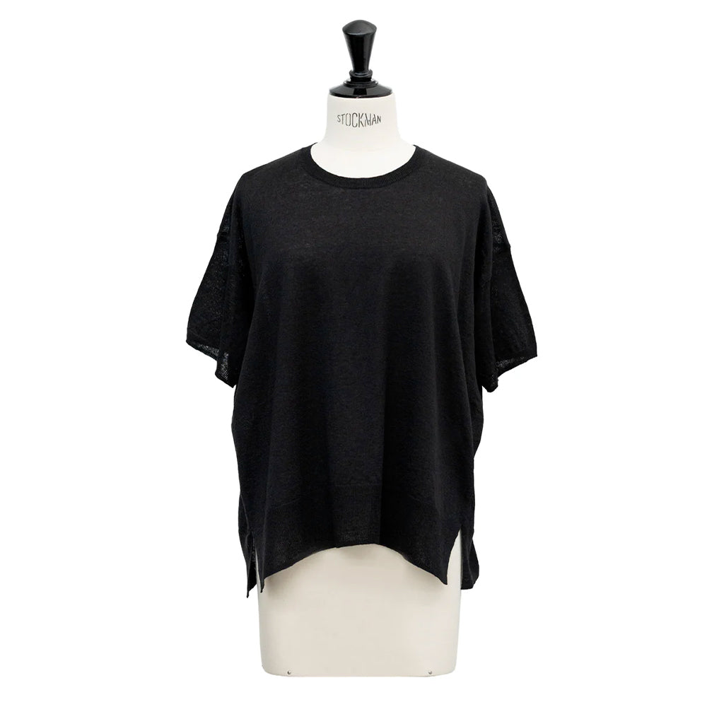 C.T.plage - Pull Col Rond Demi-Manches - Noir