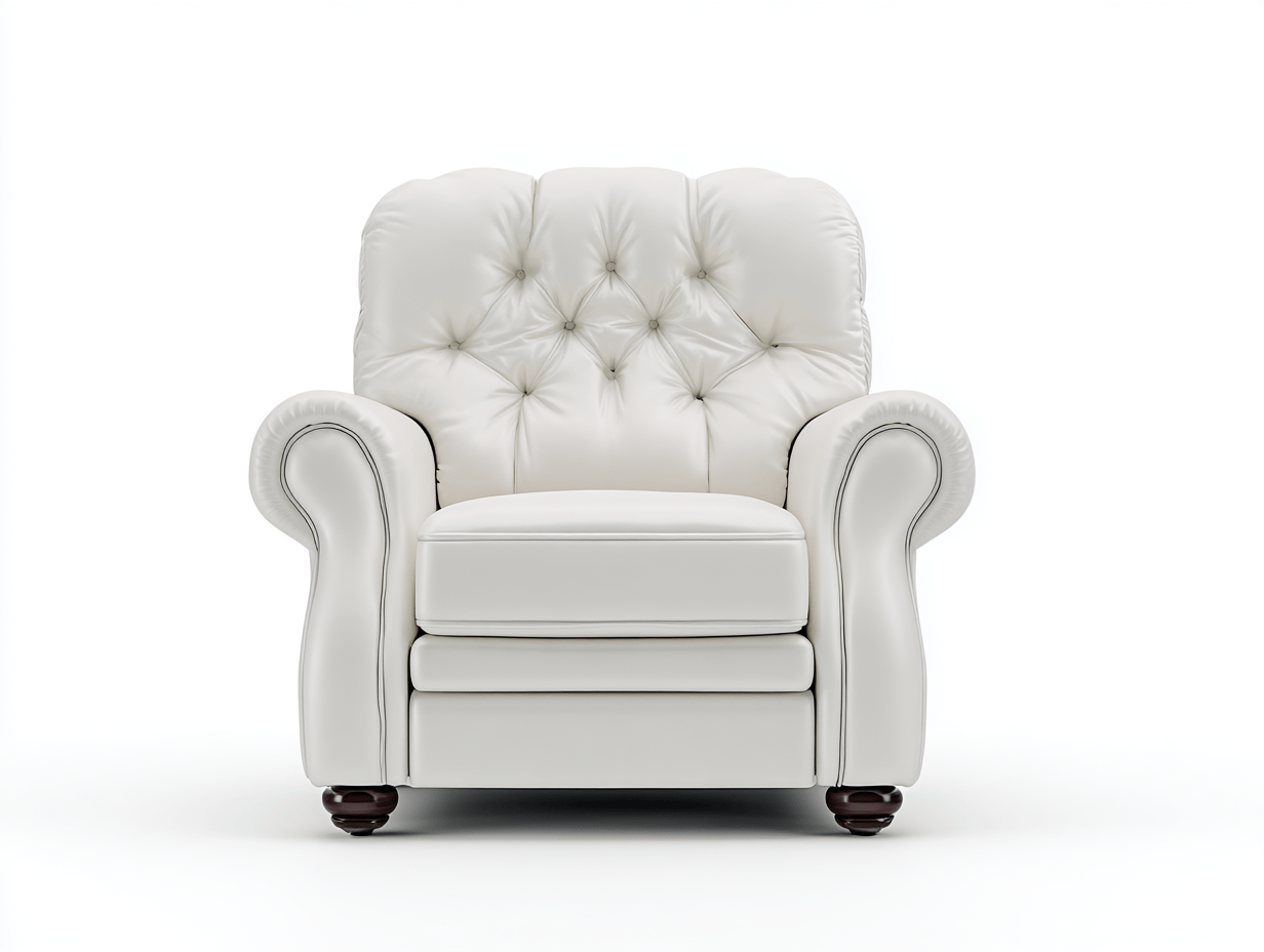 Sillón reclinable de cuero blanco 102×92×88 cm - elegancia y confort